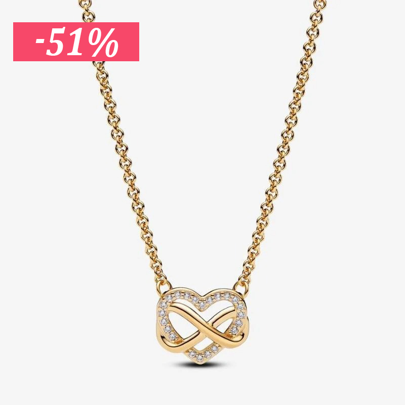 Collar con colgante de corazón infinito brillante